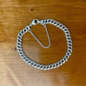 James Avery Sterling  Silver Double Curb Charm Bracelet